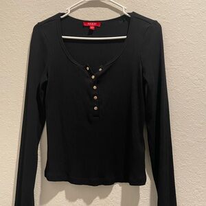 Long sleep black Guess top. Super cute and stretches.